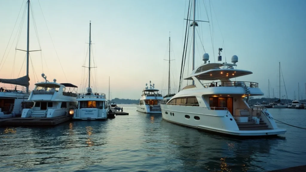 Beragam tipe kapal di marina Indonesia menjelang senja